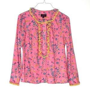 J.Crew Women’s Floral Ruffle Shirt with Liberty Fabric